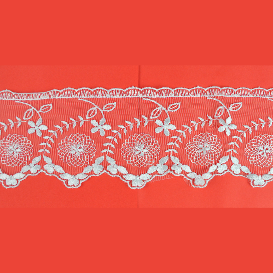 GLOSSY TULLE LACE:9CMx12MTR (88E1042)