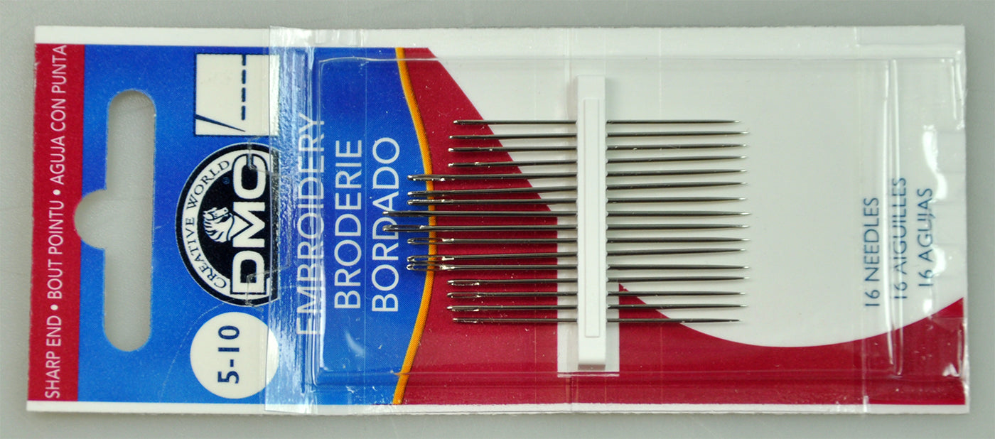 SEWING NEEDLES:16PC:SIZE#5/10 (CRD/1765-3)