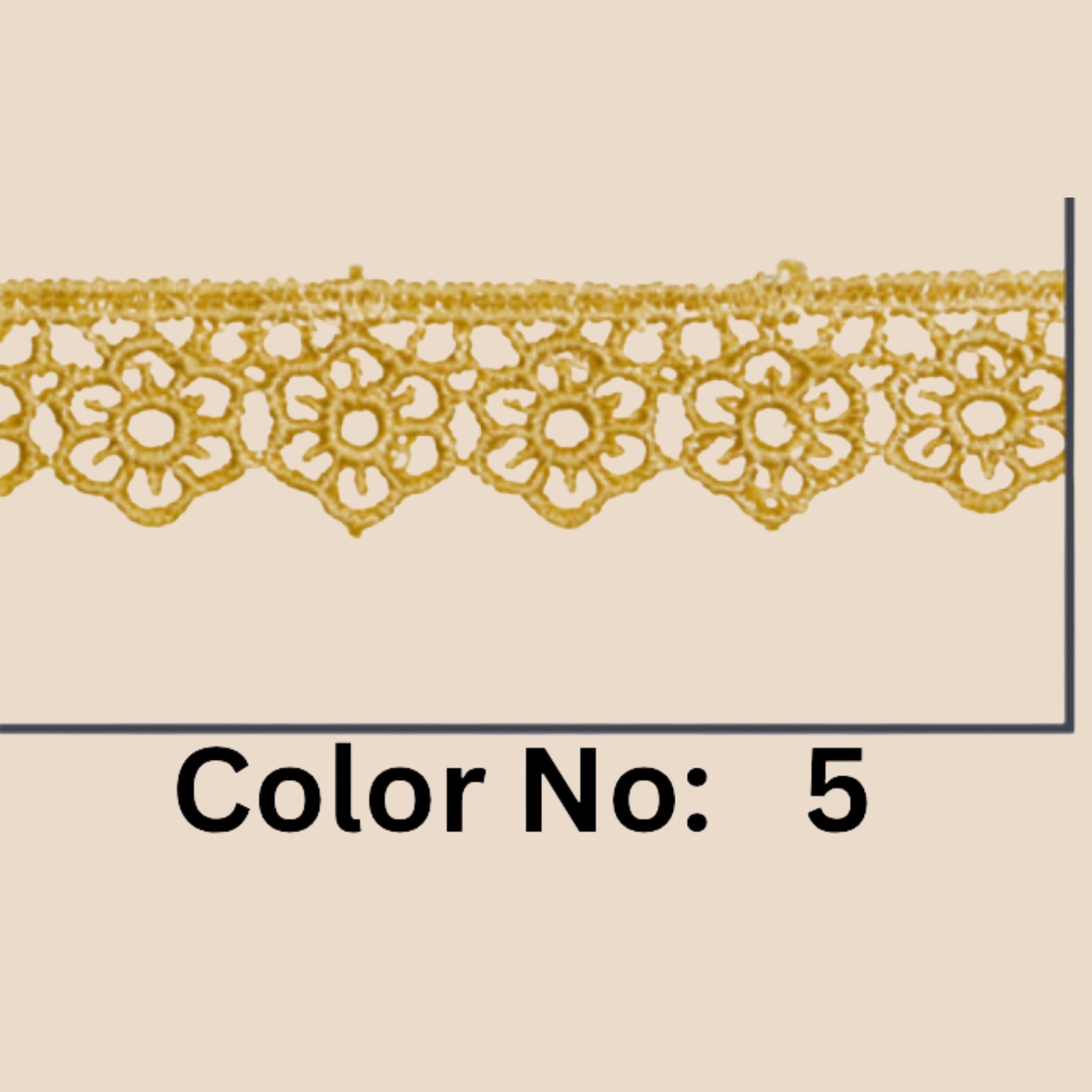 Floral Guipure Lace Trim – 1.5CM x 10M (M-1)
