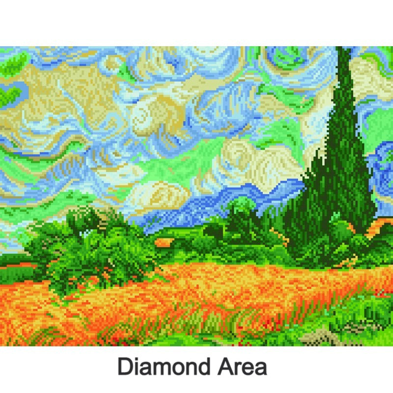 Diamond Dotz Art Kit Box: Wheat Fields (Van Gogh) (DD9.024)