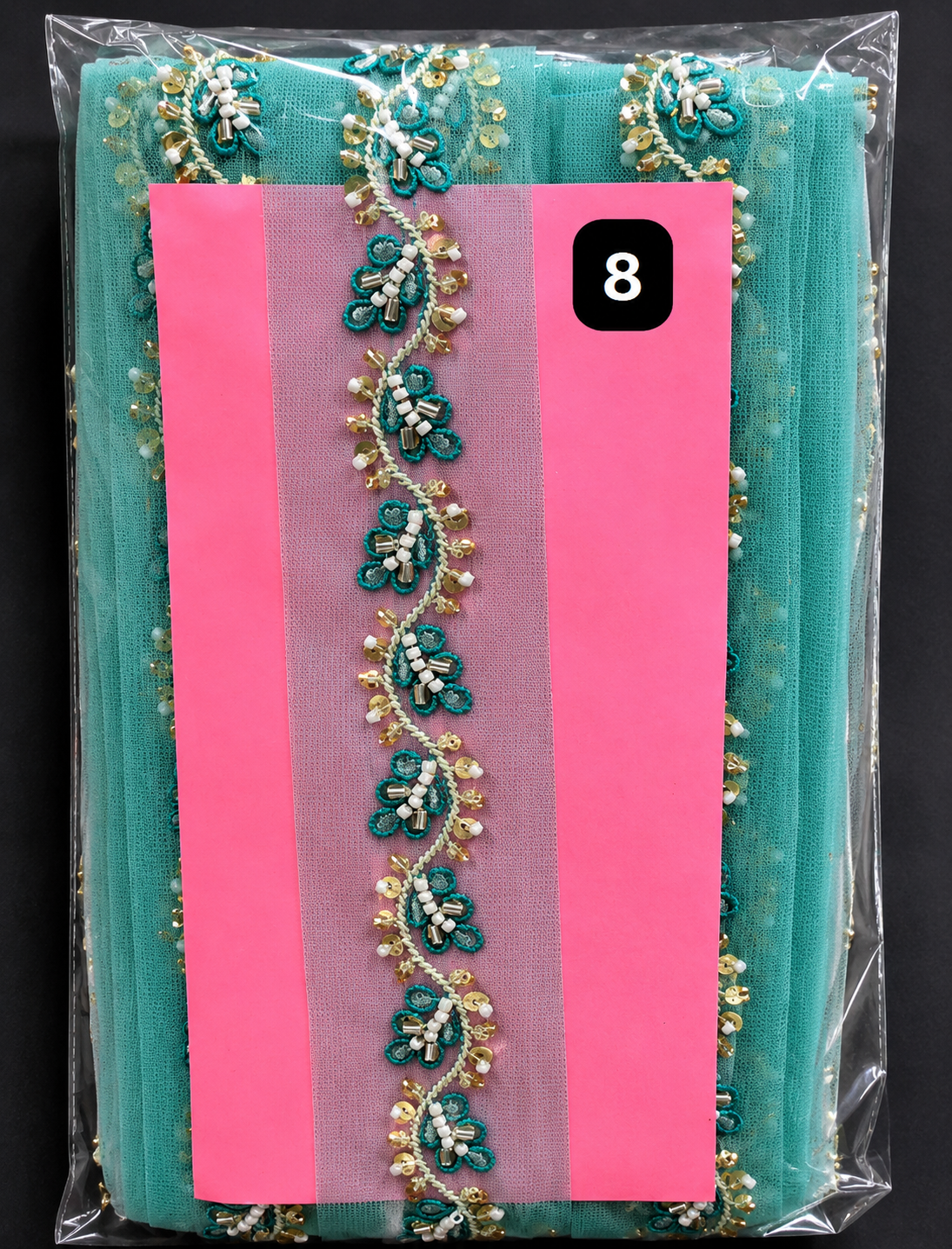 Beaded Net Lace Trim – 4CM x 9M SG 6754