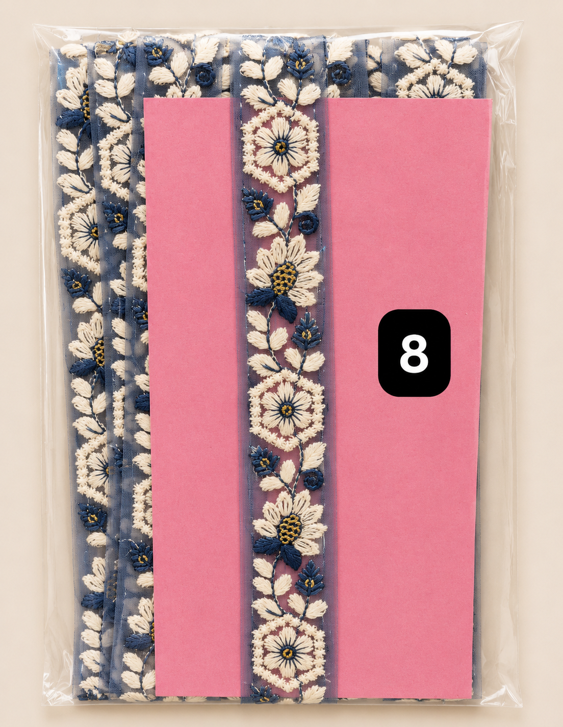 Premium Floral Embroidery Lace Trim – 2.5CM x 9M SG 6804 (SG6804)