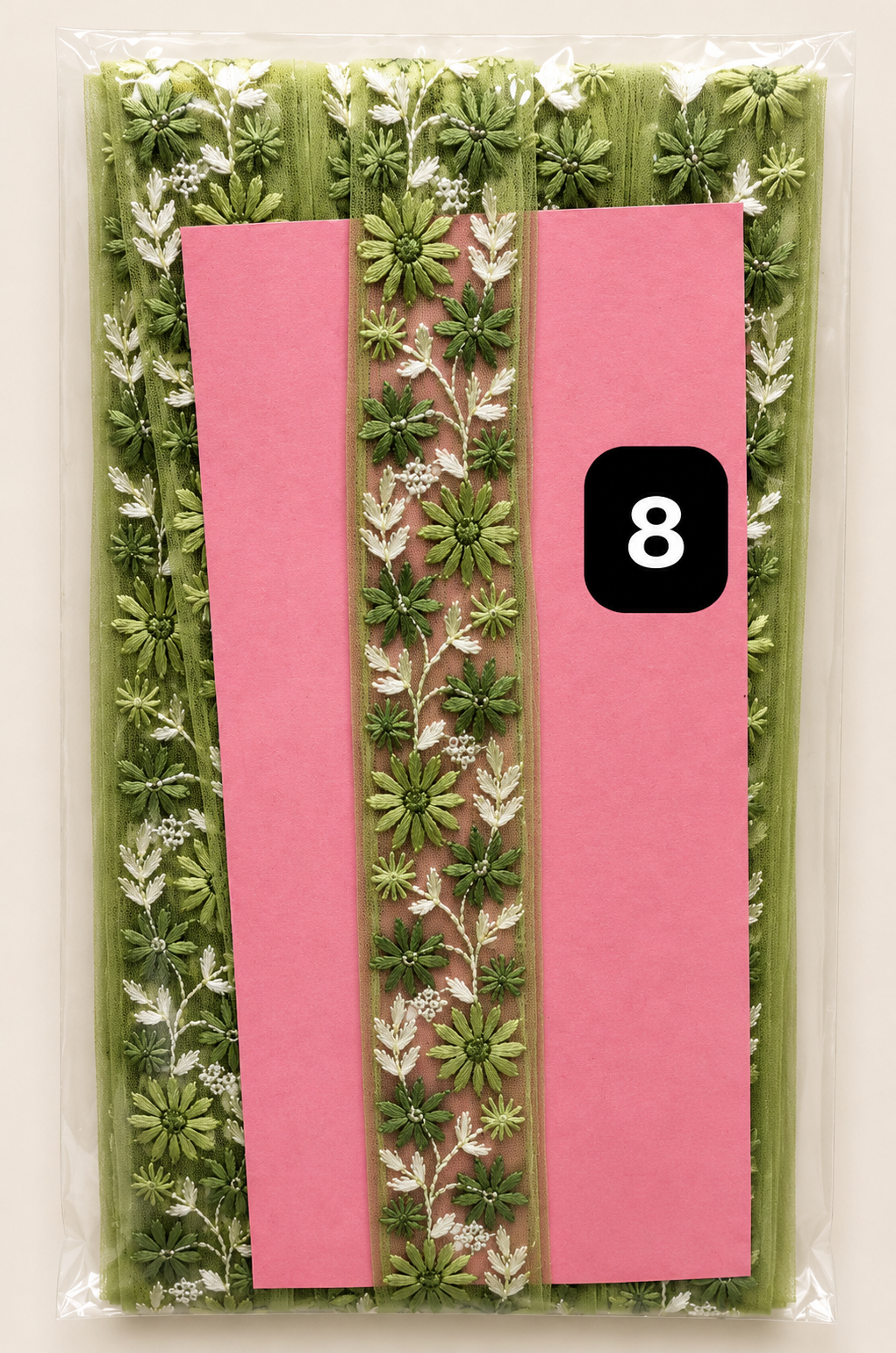 Floral Embroidered Lace Trim – 3CM x 9M SG 6793(SG6793)