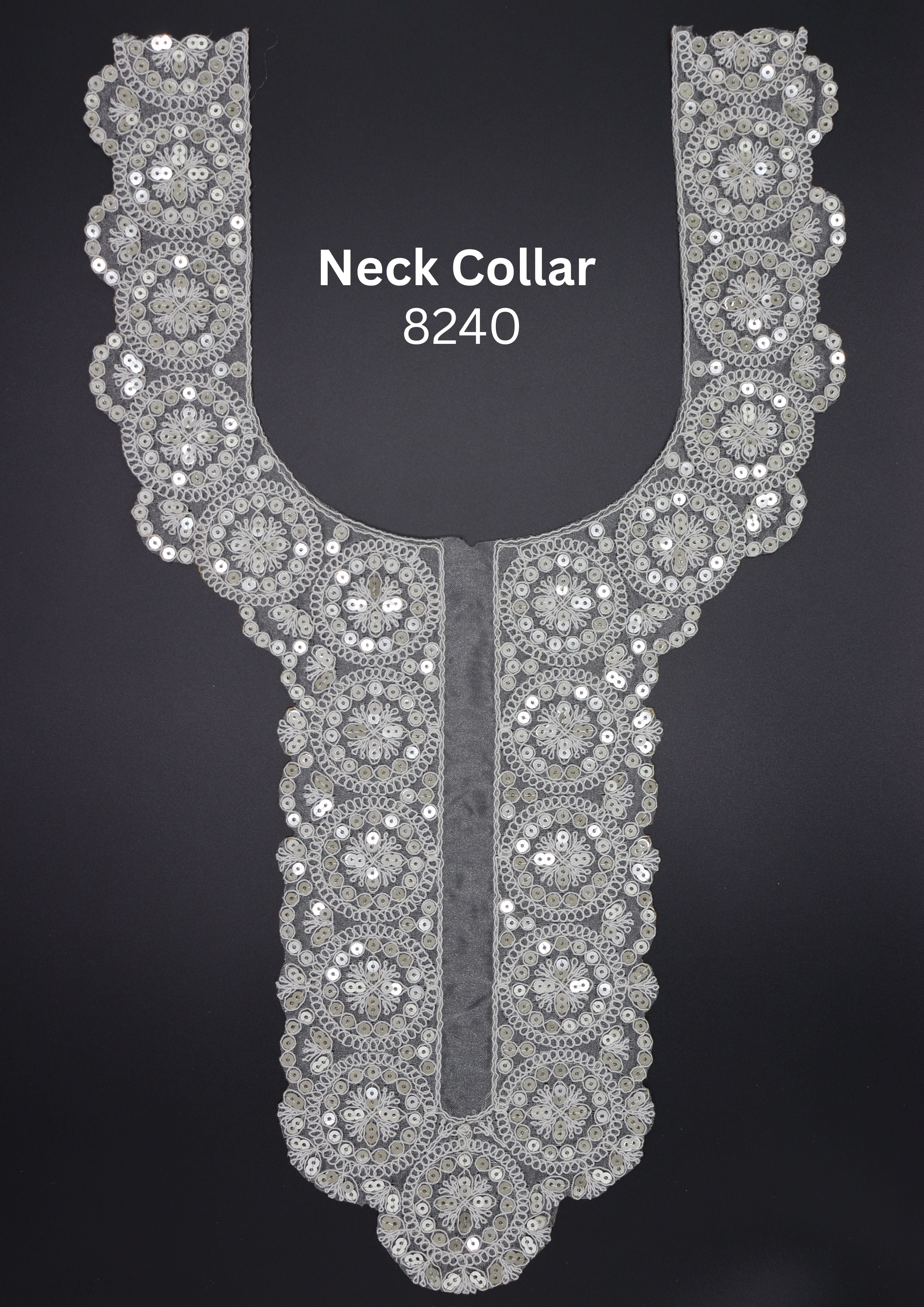 Luxury Sequined Lace Neck Collar Patch – 8240