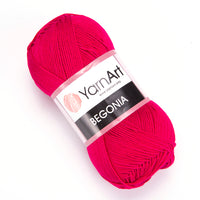 YarnArt Begonia Mercerized Cotton Yarn – 50 g – Pack of 10 (Y-ART/BEGONIA)