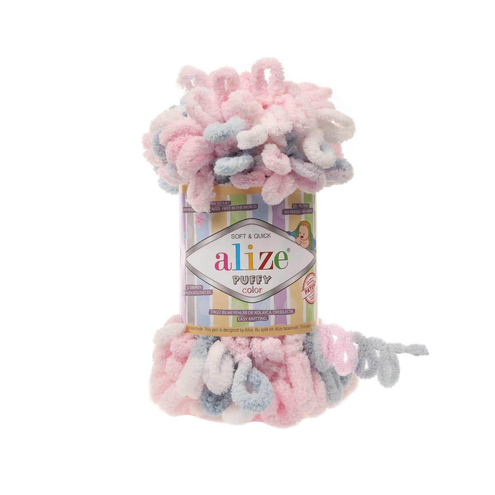 MICRO PL.YARN:5BLx100GR (500GM) (ALIZE/PUFFY-COLOR)