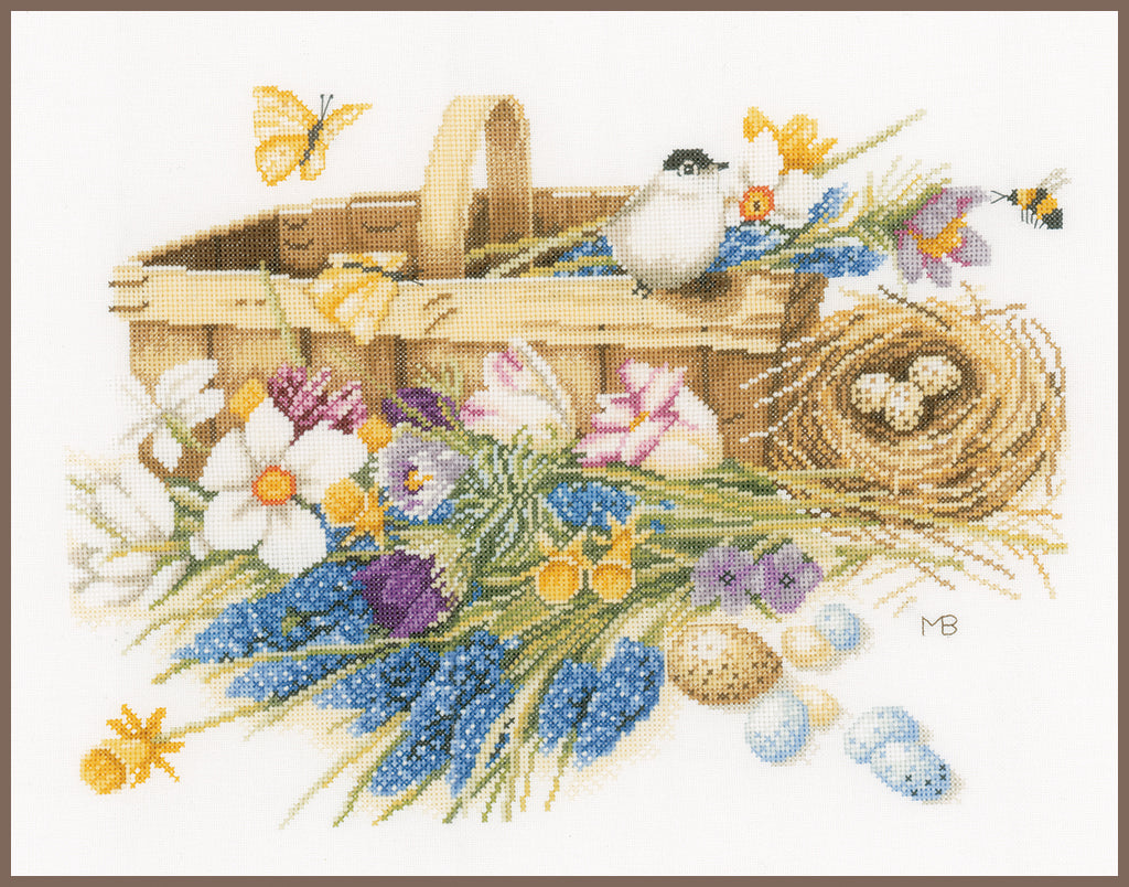 LANARTE COUNTED CROSS STITCH KIT SPRING FLOWERS (PN-0155029)