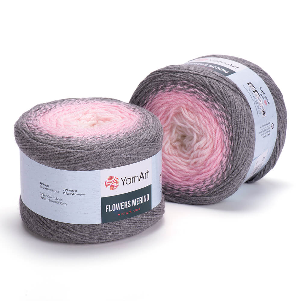 YARNART 25%WOOL-75%ACRY;225GX2B (450G) (Y-ART/FLOWERS MERINO)