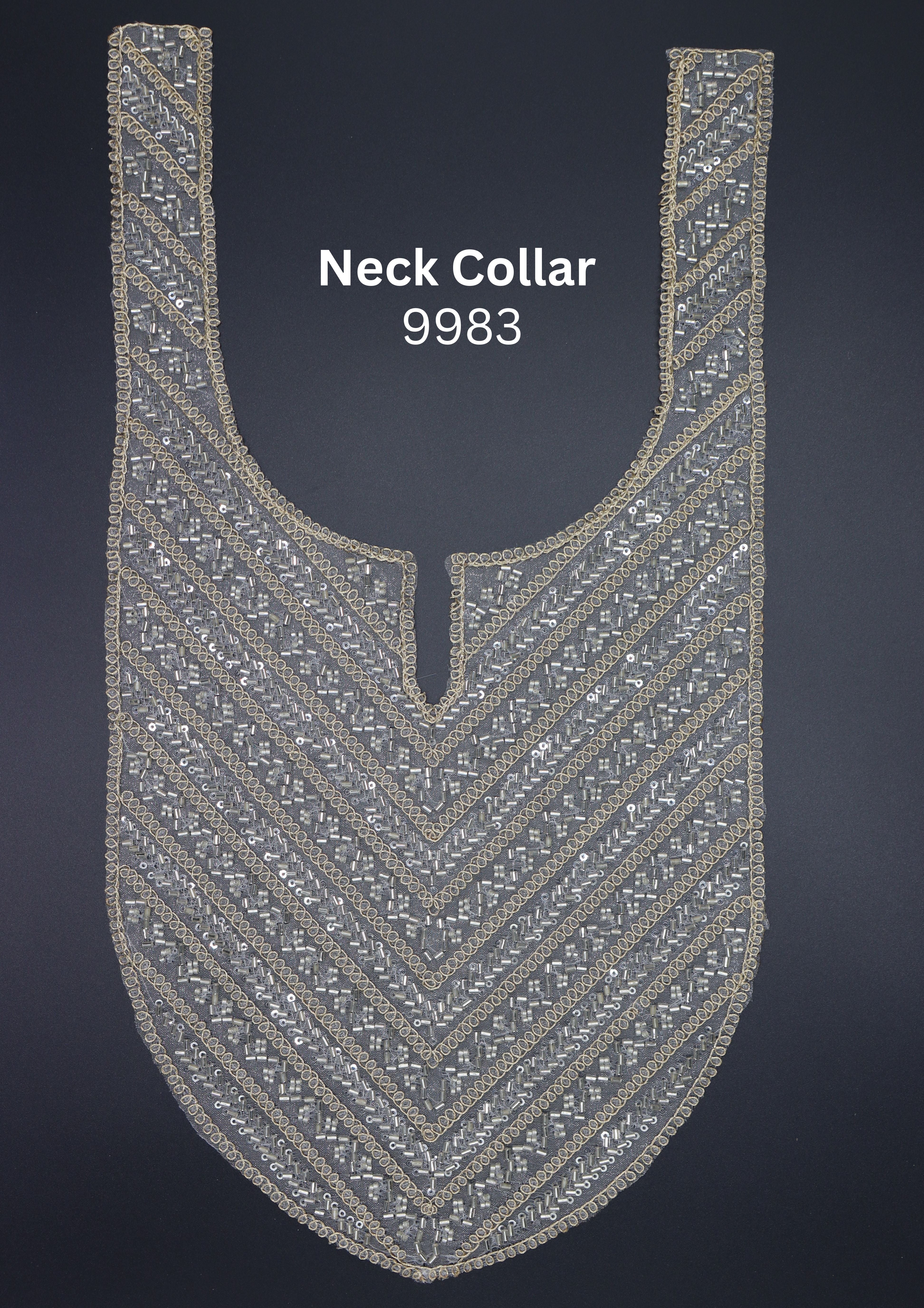 Luxury Beaded Neck Collar Patch 9983