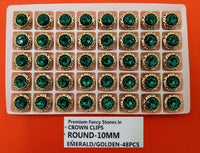 Round Crystal Stones – 10 mm – Pack of 48 (ROUND-10MM/48)