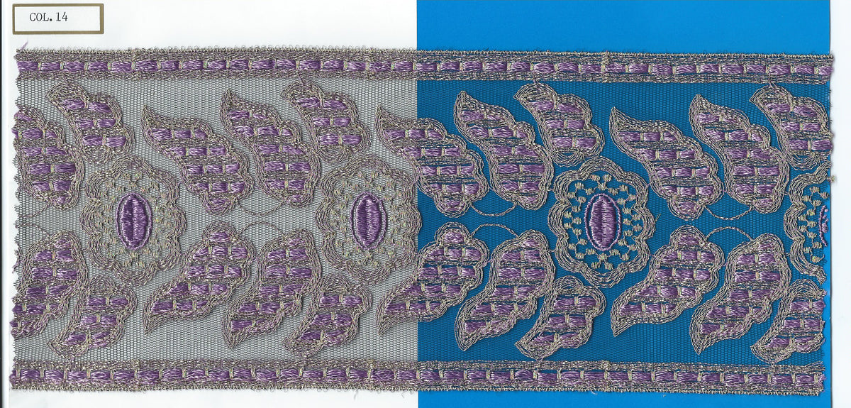 TULL EMB.LACE W/J MET YARN (OKC-344)