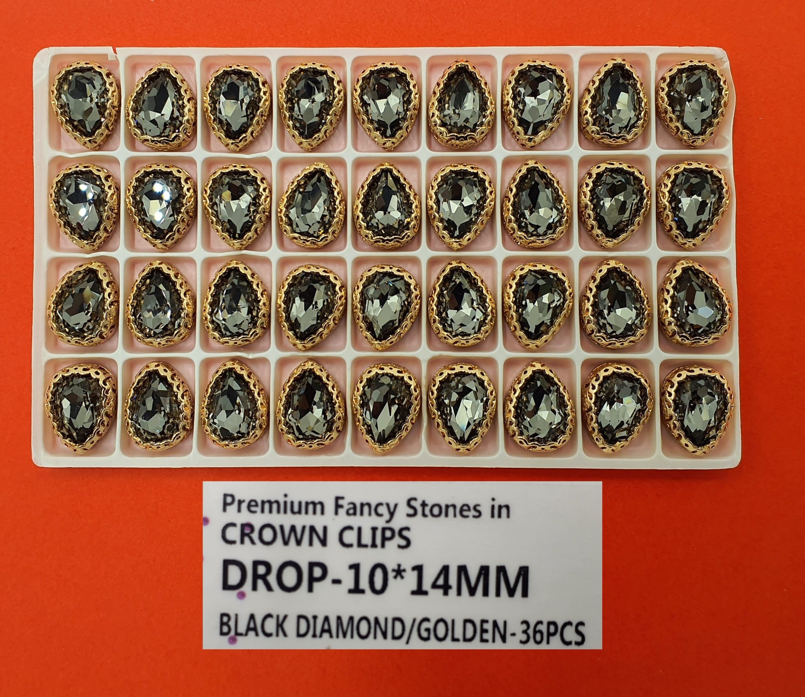 CRYSTAL STONES:36PC (DROP-10X14)