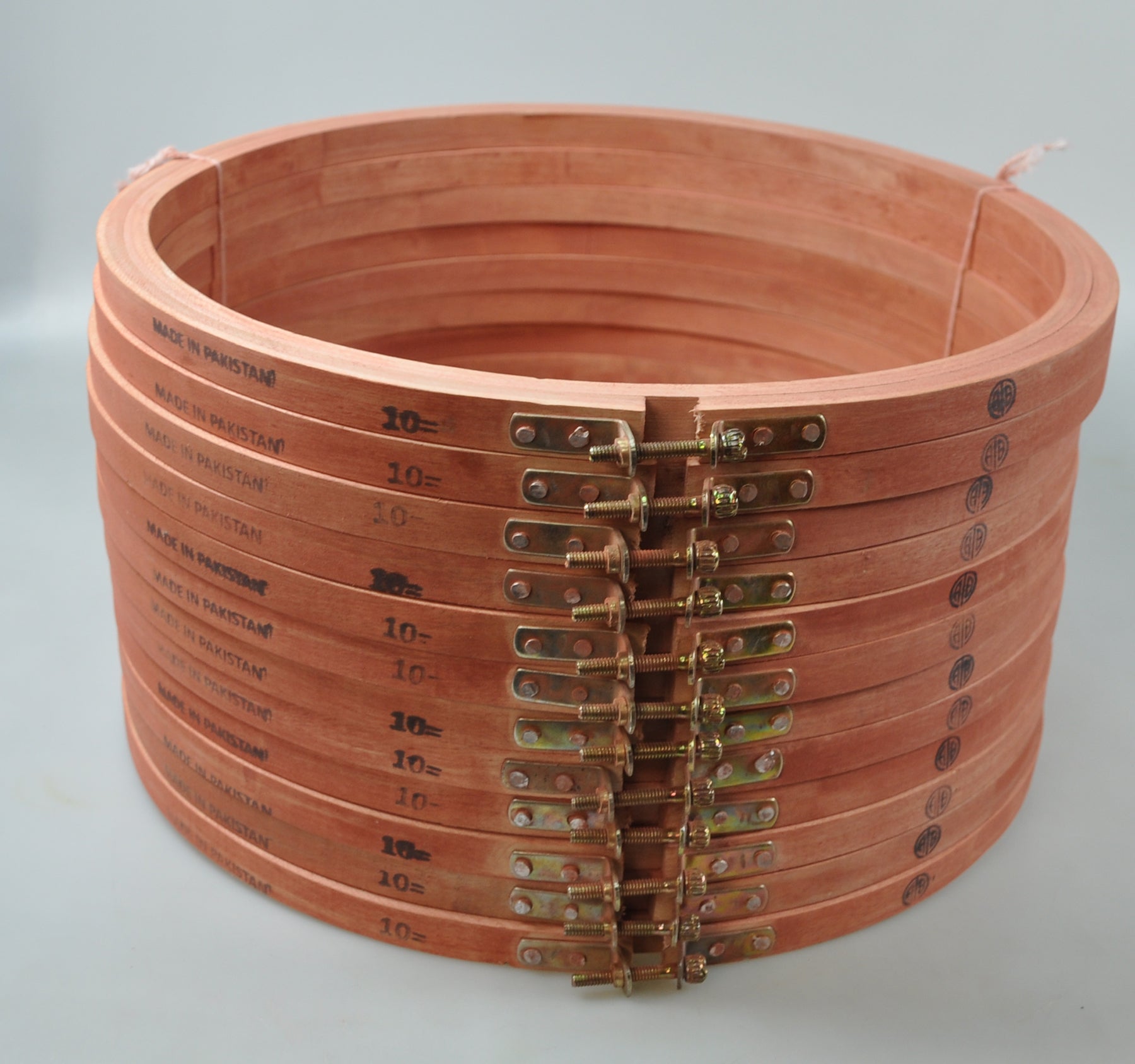 WOOD EMB.HOOP-10" (ZHM/BROWN-10)