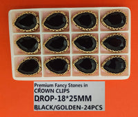 Crystal Drop Stones, Pack of 24 (DROP-18X25)