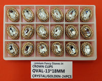 Oval Crystal Stones – 13 × 18 mm – Pack of 30 (OVAL-13X18)