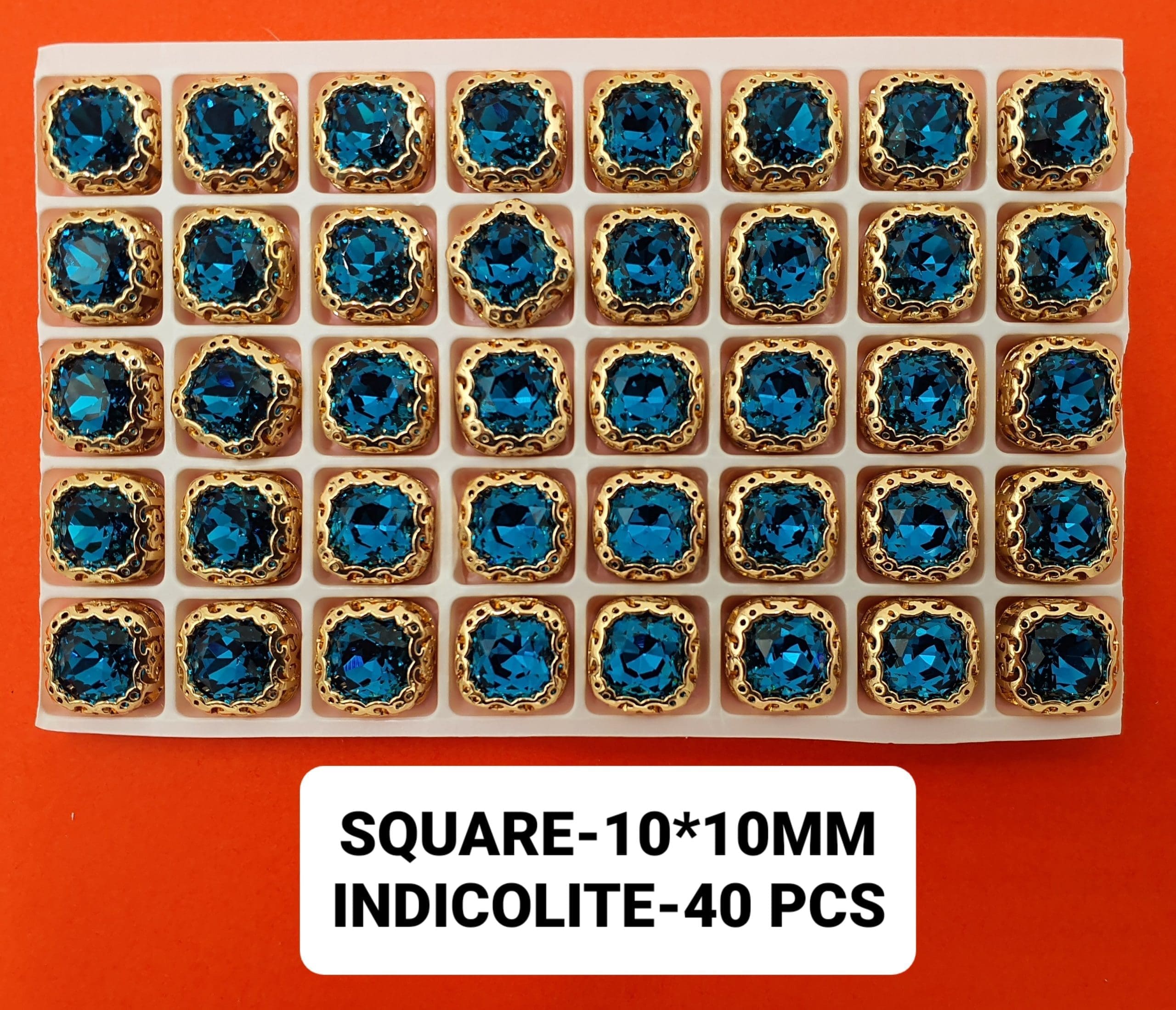CRYSTAL STONE:40PC (SQUARE-10X10)