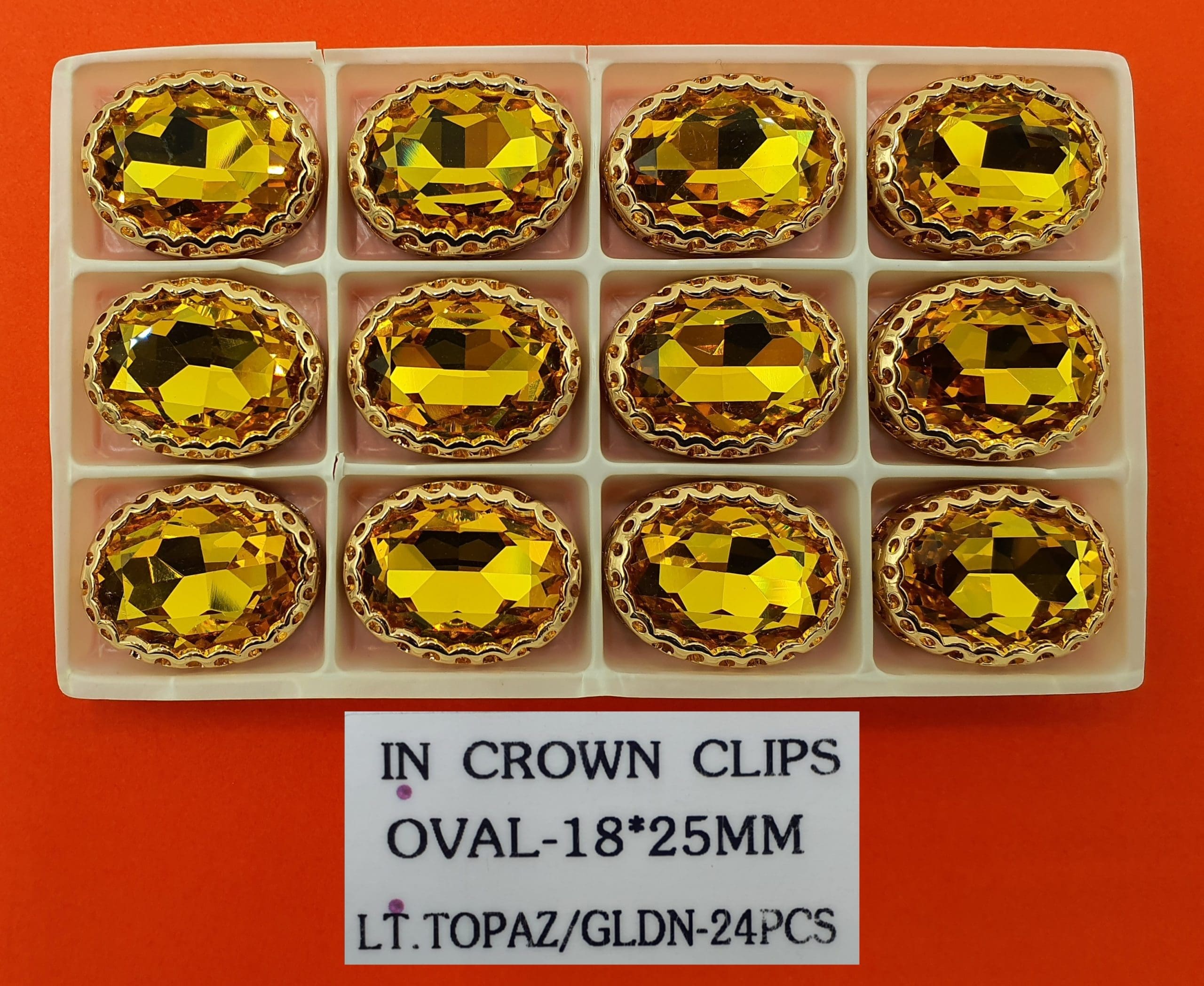 CRYSTAL STONES:24PC (OVAL-18X25)