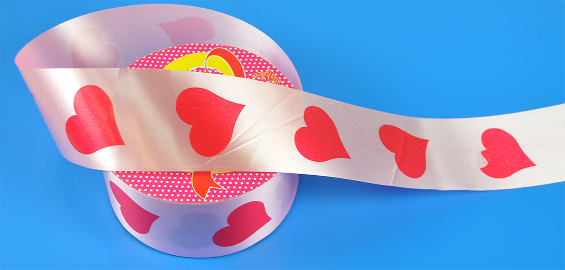 FANCY RIBBON:5CMx50Y_HEART:4PC (P19)