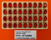 Oval Crystal Stones – 10 × 14 mm – Pack of 36 (OVAL-10X14)
