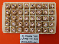 Square Crystal Stones – 10 × 10 mm – Pack of 40 (SQUARE-10X10)