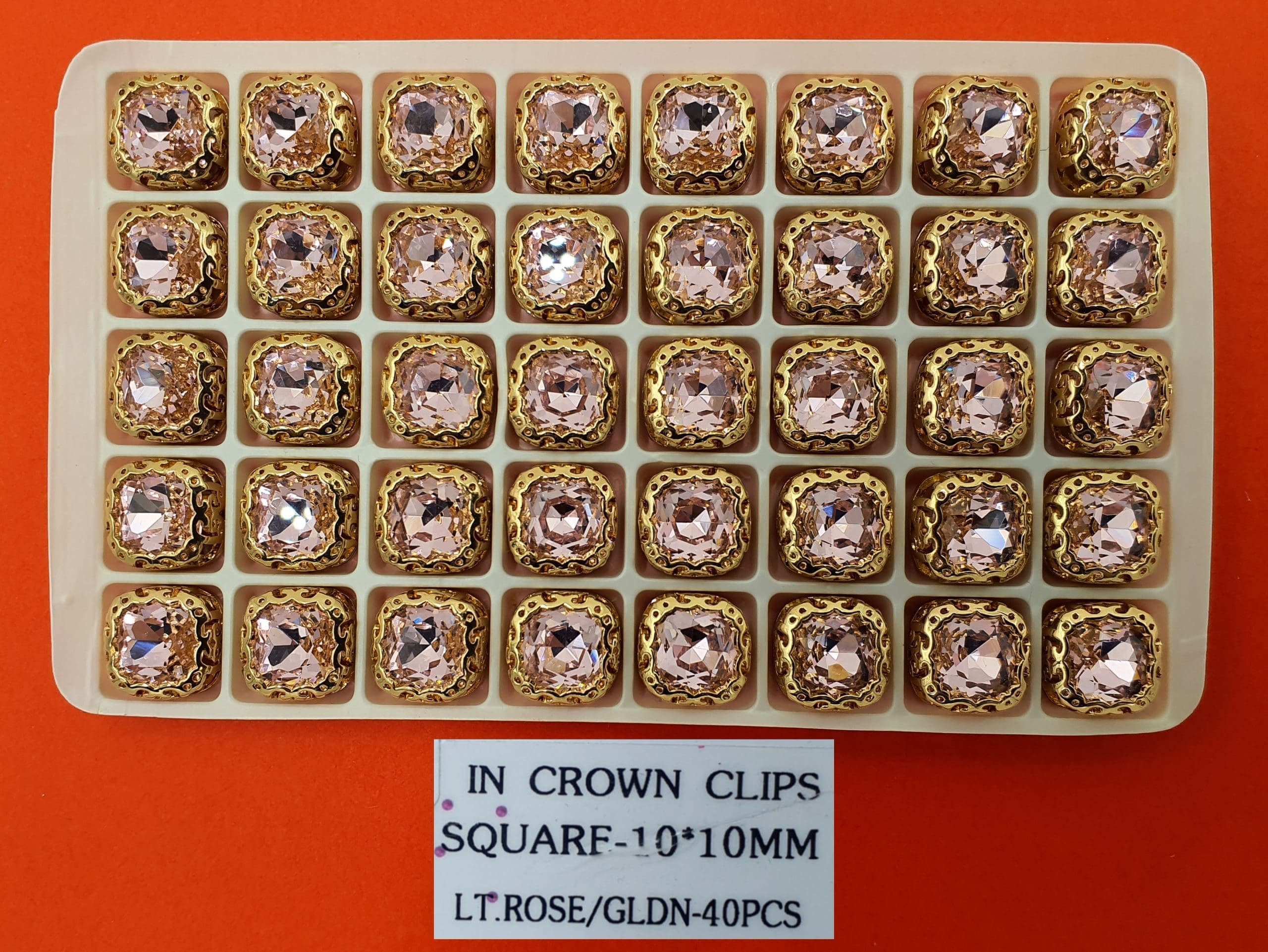 CRYSTAL STONE:40PC (SQUARE-10X10)