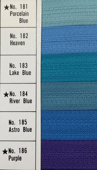 No. 3 Nylon Zippers — Pack of 72 (210211/20)
