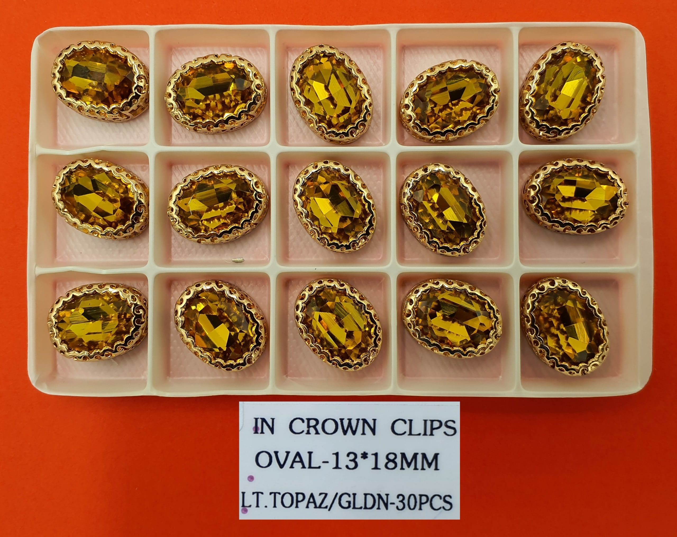 CRYSTAL STONES:30PC (OVAL-13X18)