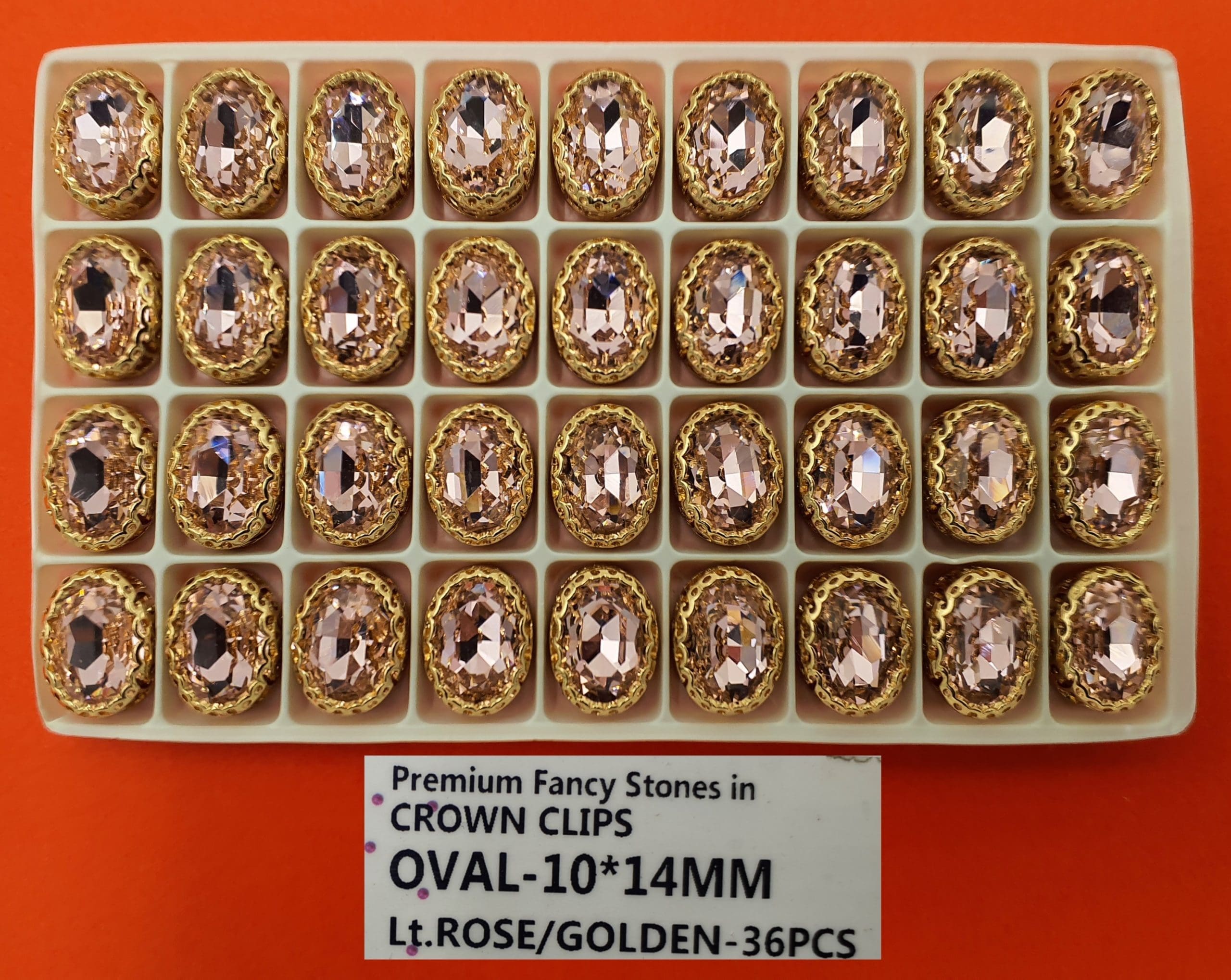 CRYSTAL STONES:36PC (OVAL-10X14)