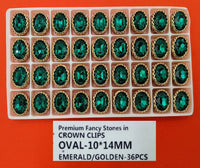 Oval Crystal Stones – 10 × 14 mm – Pack of 36 (OVAL-10X14)