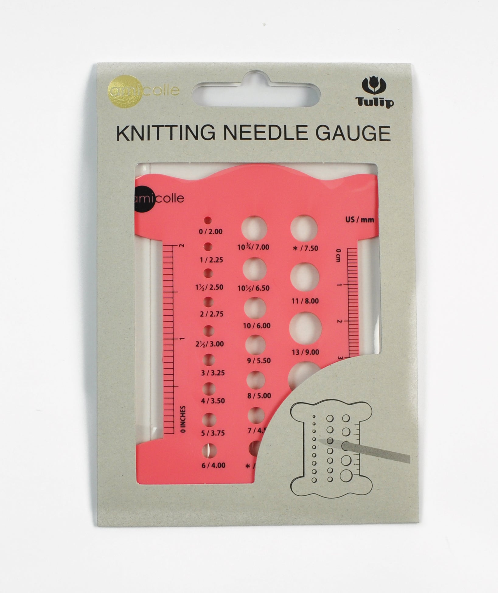 KNIT.NEEDLE GAUGE:21SIZES (AC-056E)