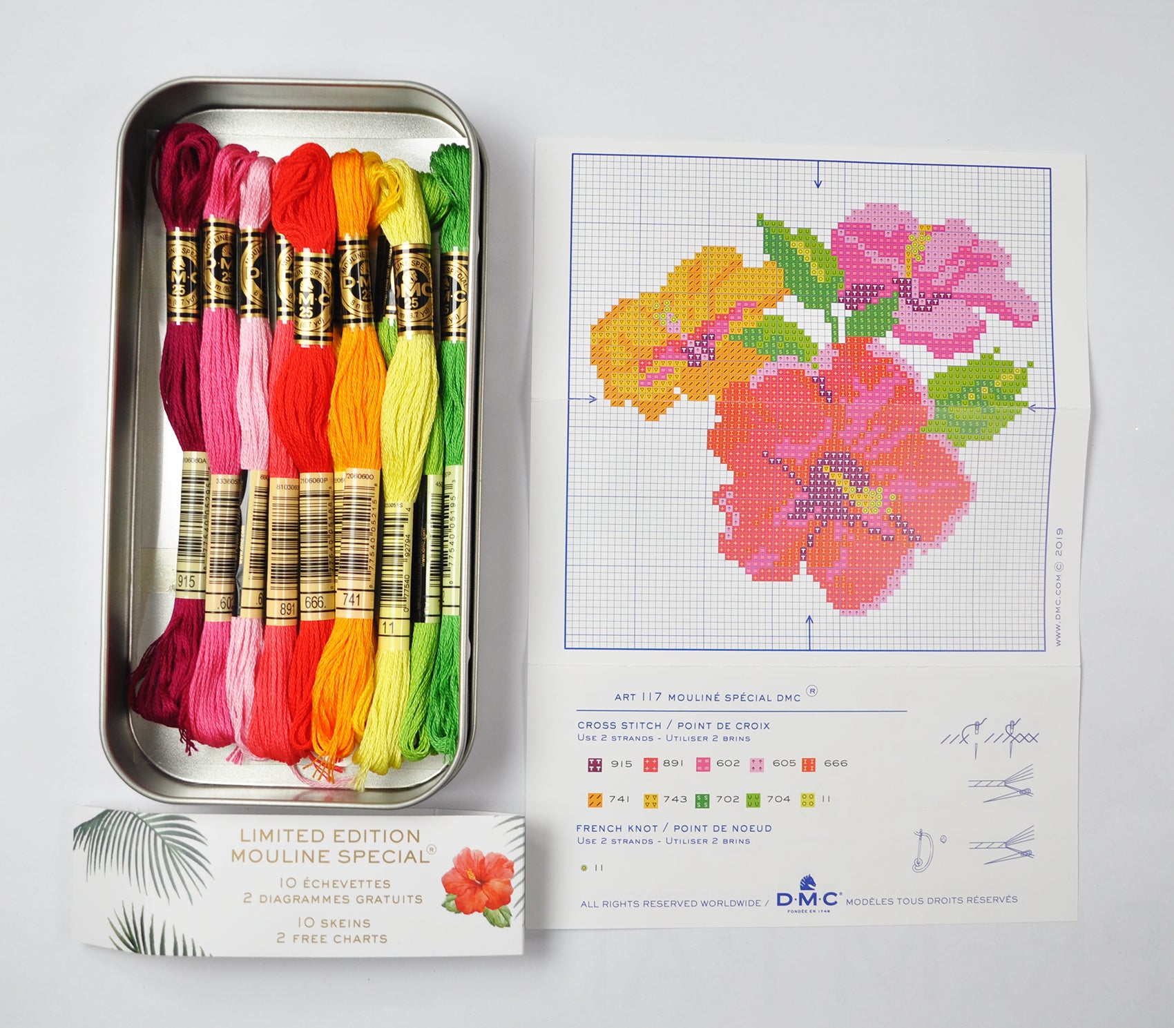 FLORAL MOULINE:10SKEINS (117ZG/L)