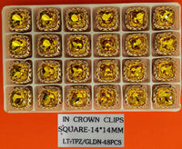 Square Crystal Stones – 14 × 14 mm – Pack of 48 (SQUARE-14X14)