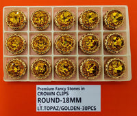 Round Crystal Stones, Pack of 30 (ROUND-18MM)