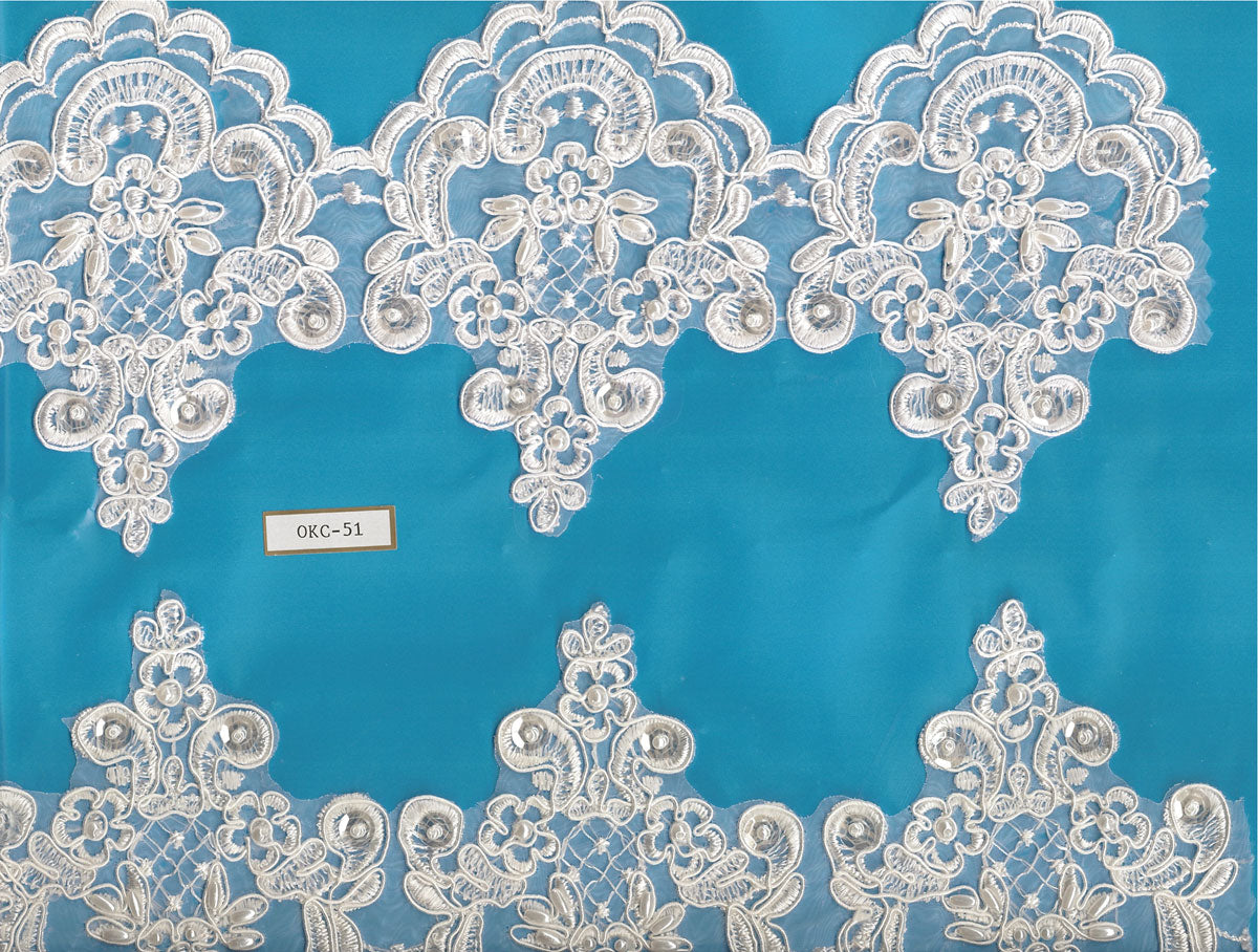 ORG.EMB LACE W/BEAD & CORD (OKC-51)