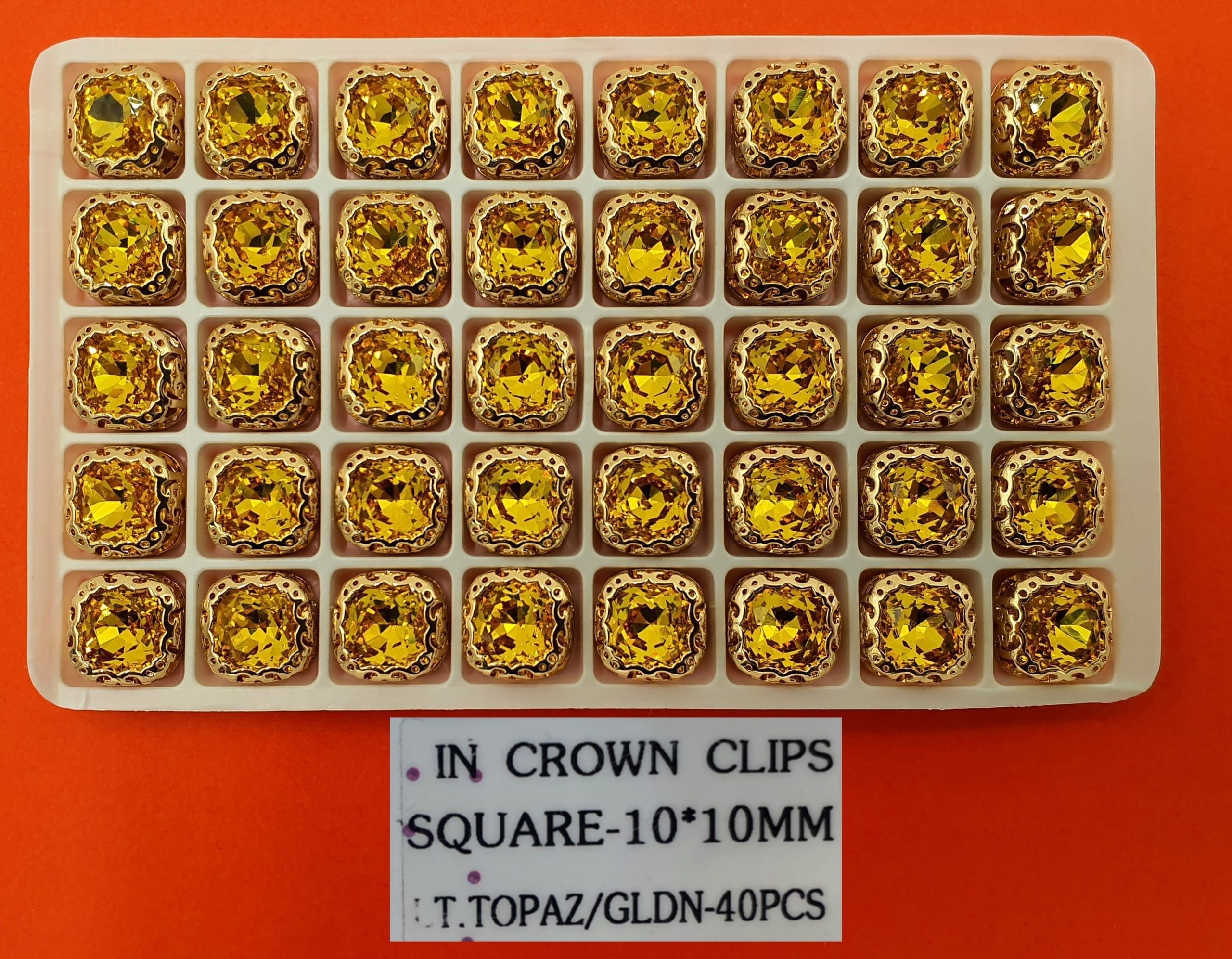 CRYSTAL STONE:40PC (SQUARE-10X10)