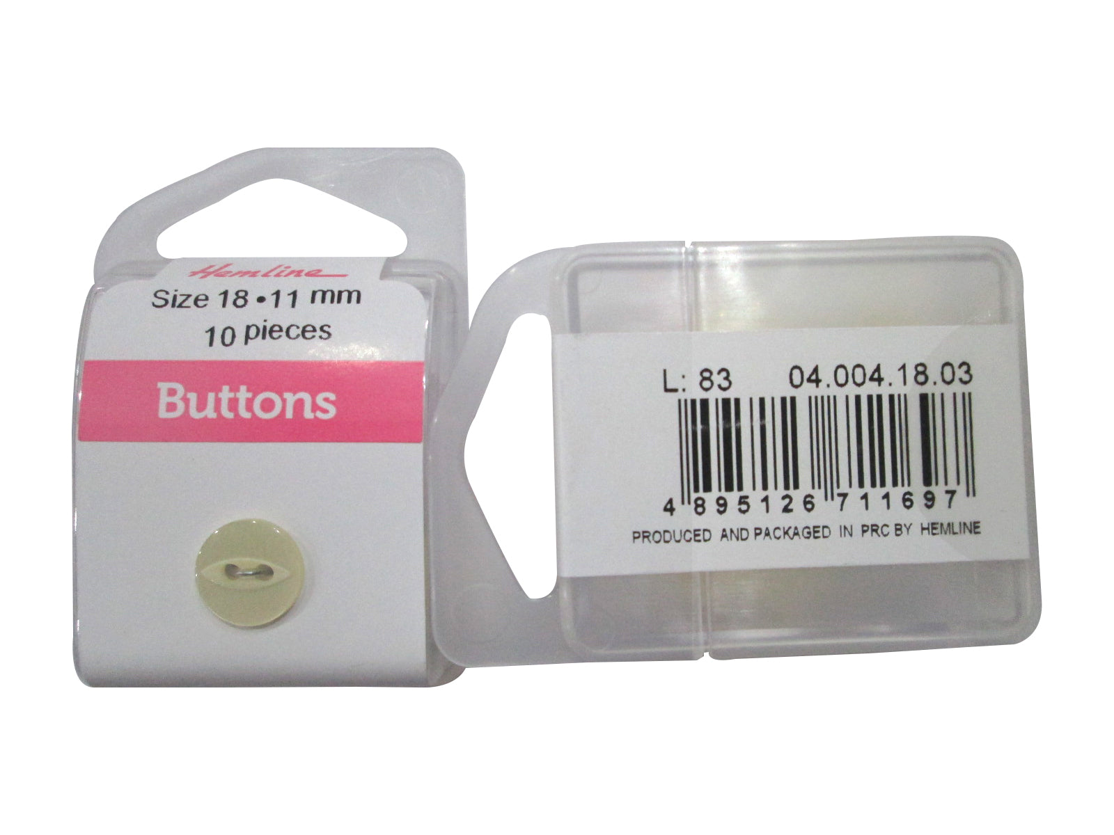 FISH EYE BUTTON#18-CREAM (BOX/04.004.18.03)