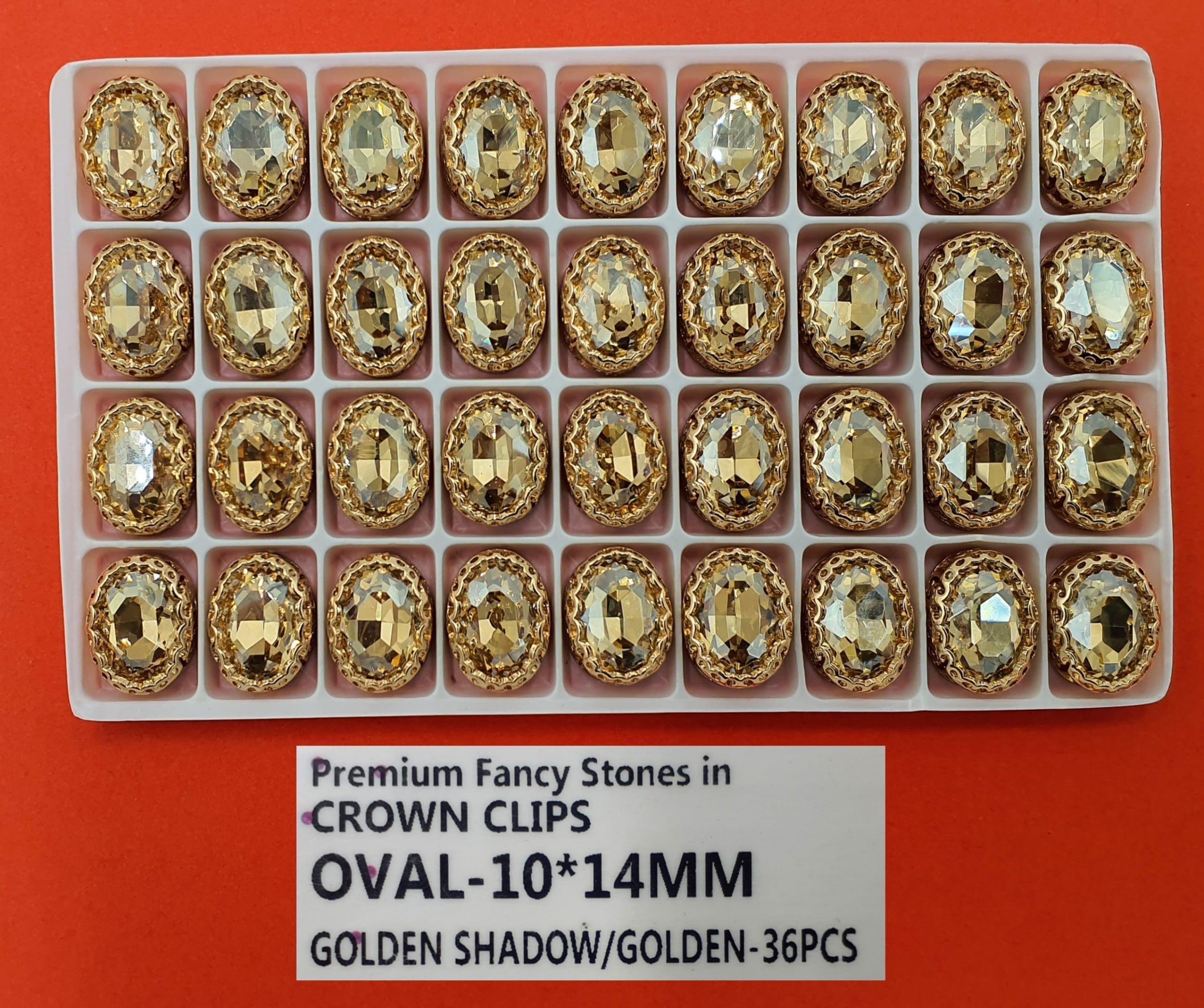 CRYSTAL STONES:36PC (OVAL-10X14)