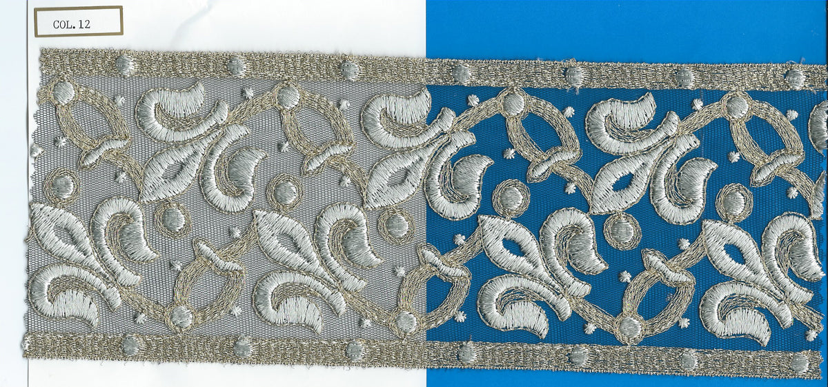 TULL EMB.LACE W/J MET YARN (OKC-343)