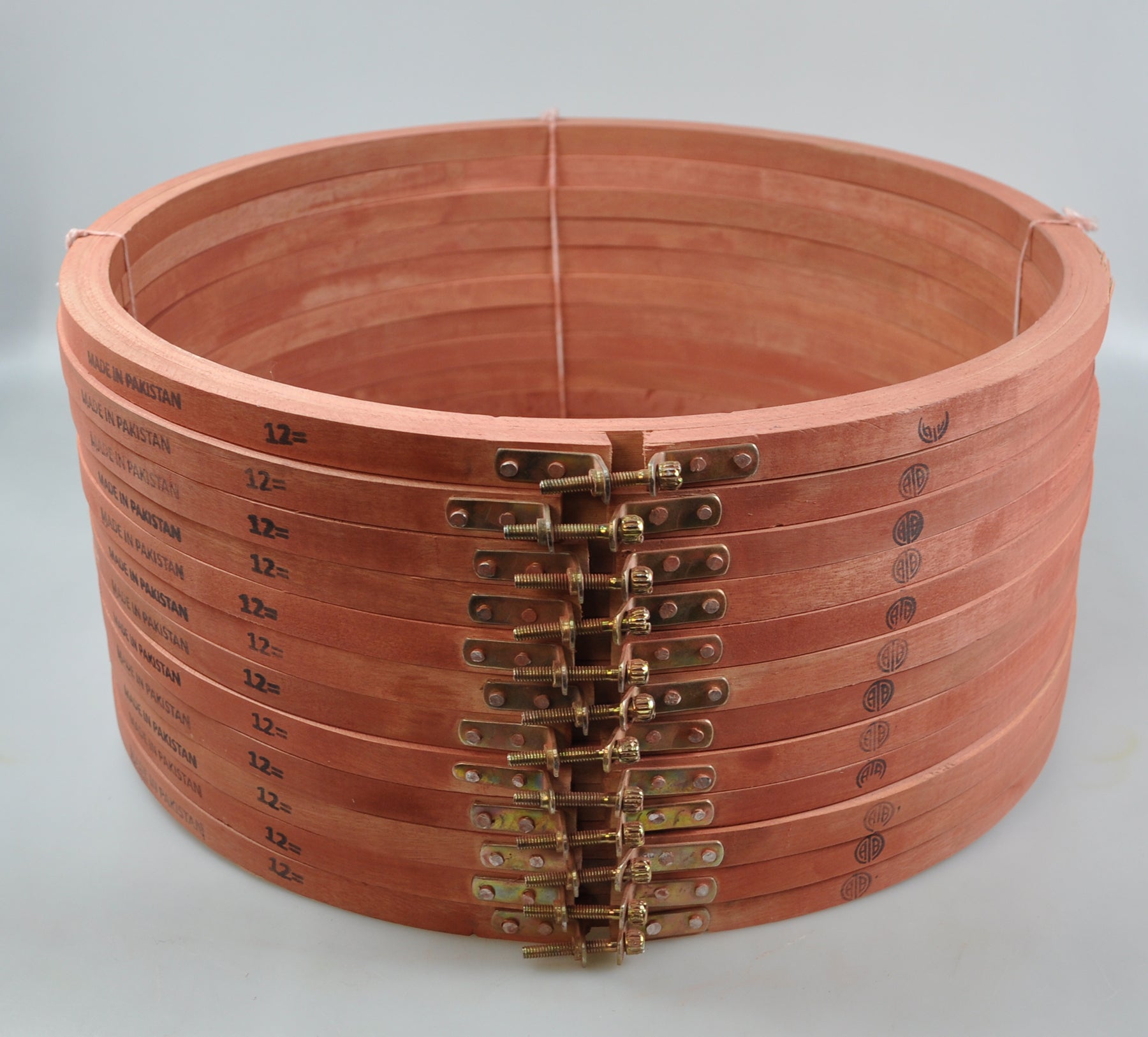 WOOD EMB.HOOP-12" (ZHM/BROWN-12)