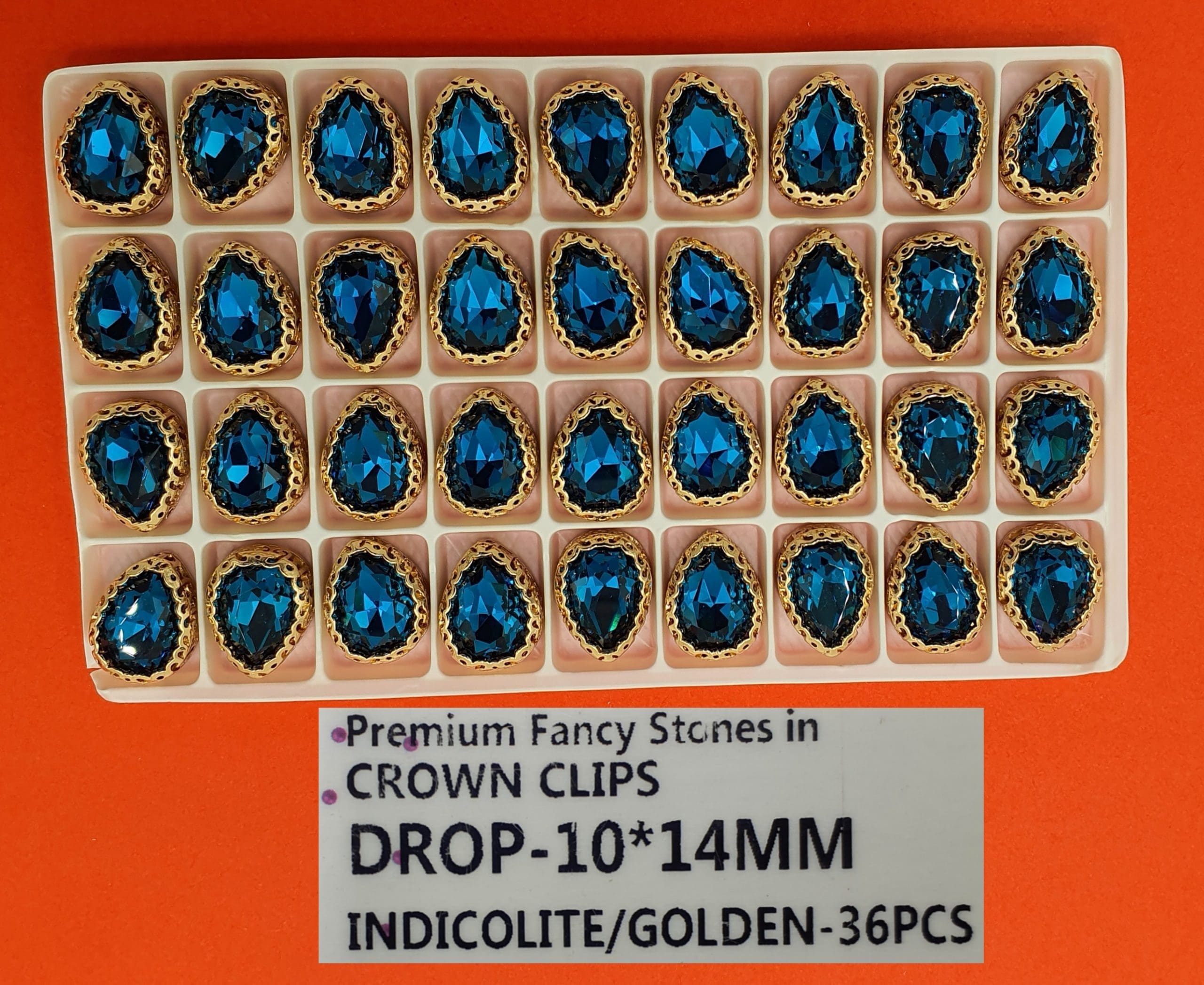 CRYSTAL STONES:36PC (DROP-10X14)
