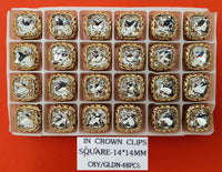 Square Crystal Stones – 14 × 14 mm – Pack of 48 (SQUARE-14X14)