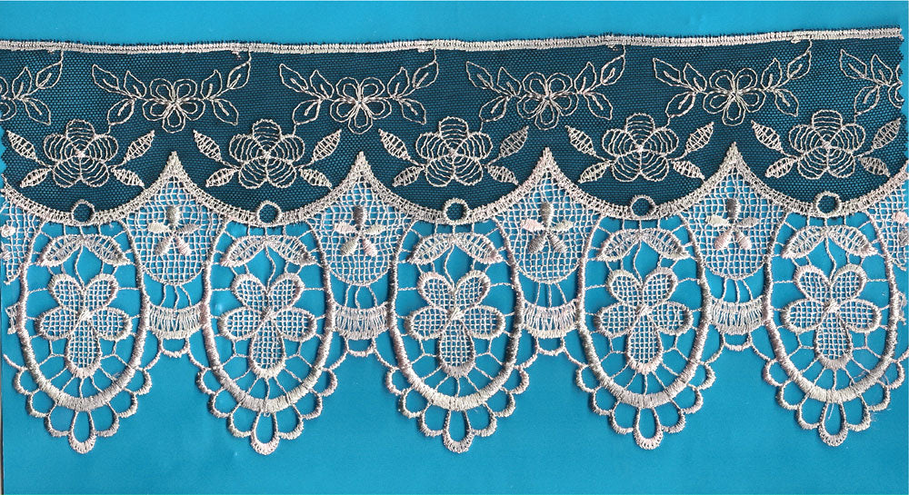 TULLE EMB.LACE W/GUIPORE SCA (OKC-321)