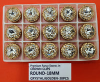 Round Crystal Stones, Pack of 30 (ROUND-18MM)