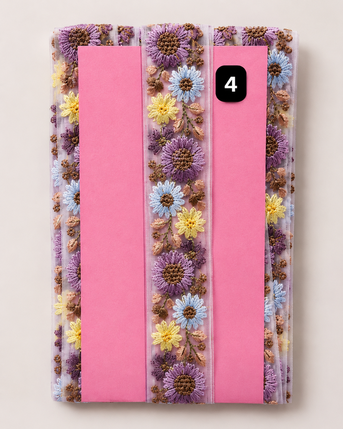 SG 6787 Floral Embroidered Lace Trim – 4CM x 9M