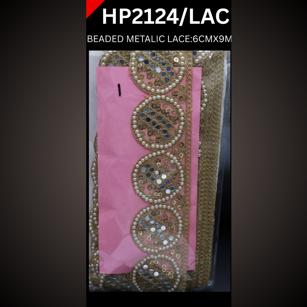 BEADED METALIC LACE HP2124/LAC