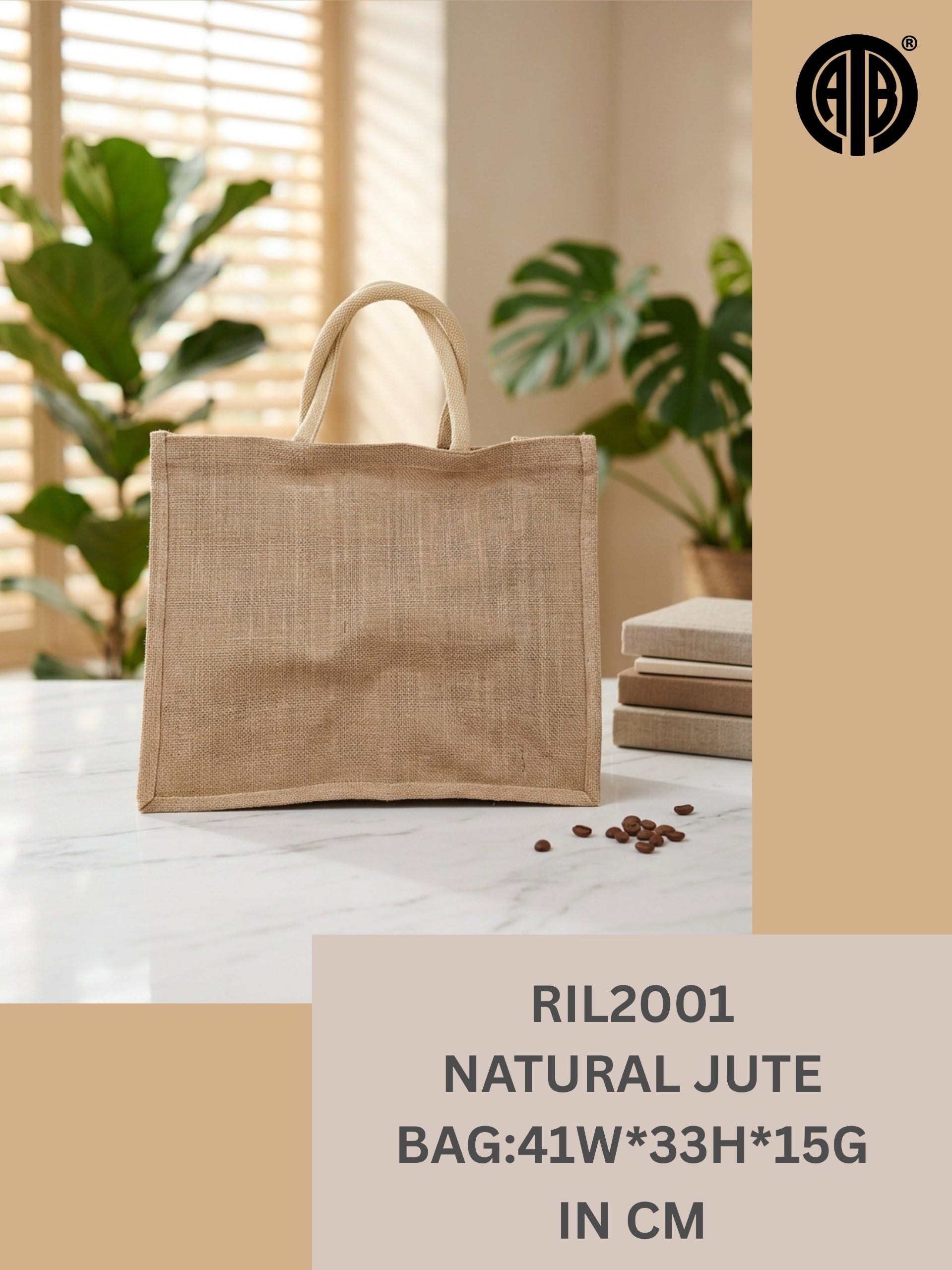 Natural Jute Bag – Eco-Friendly Reusable Shopping & Gift Tote RIL2001