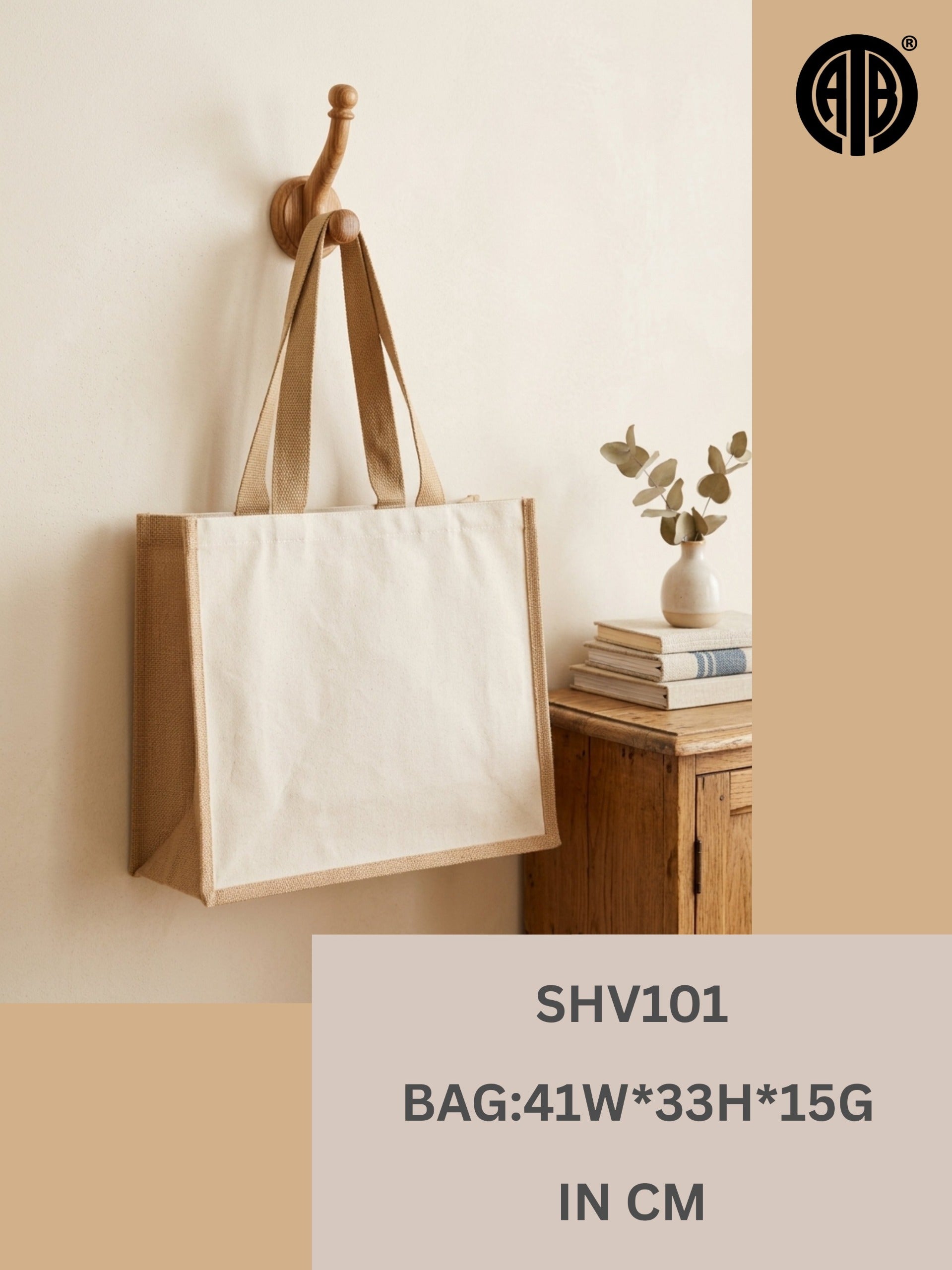 Eco-Friendly Jute Canvas Tote Bag SHV101