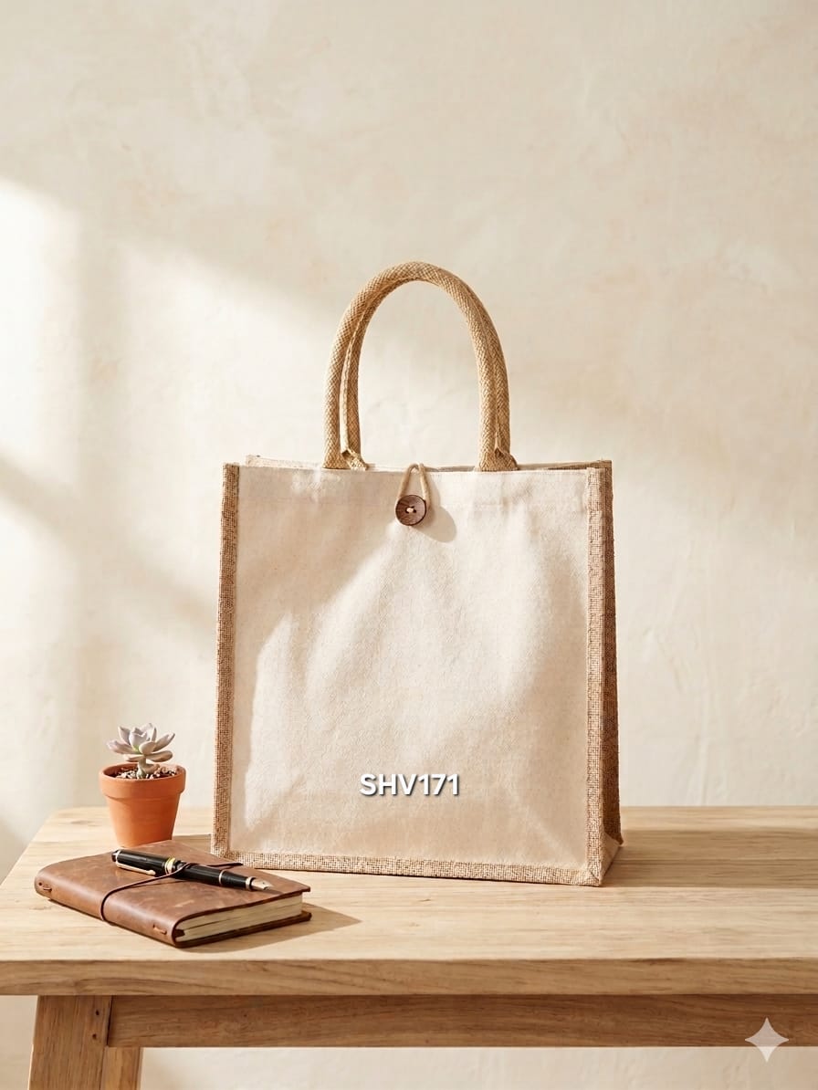 Jute Canvas Tote Bag SHV171