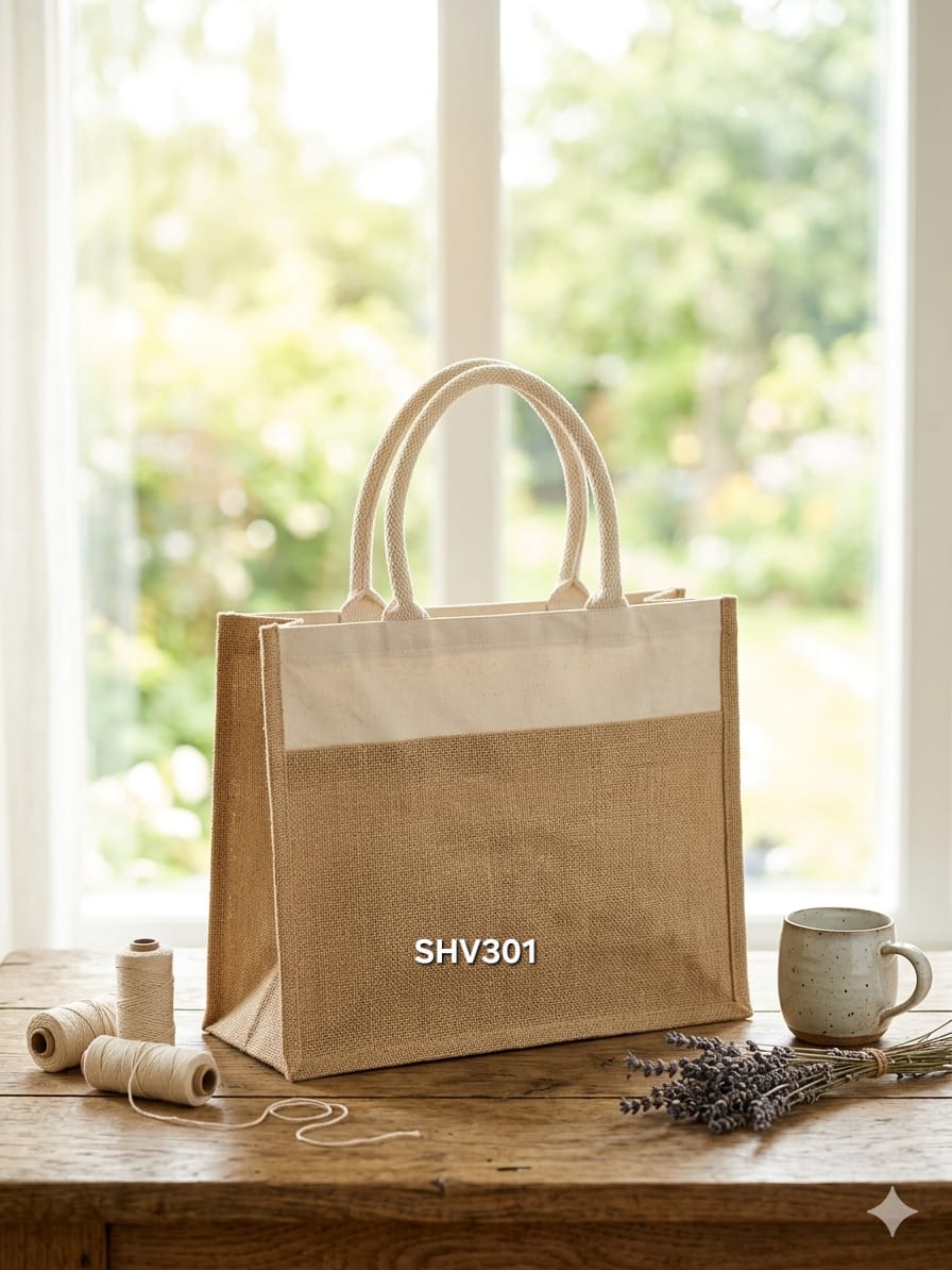 Jute Canvas Tote Bag SHV301