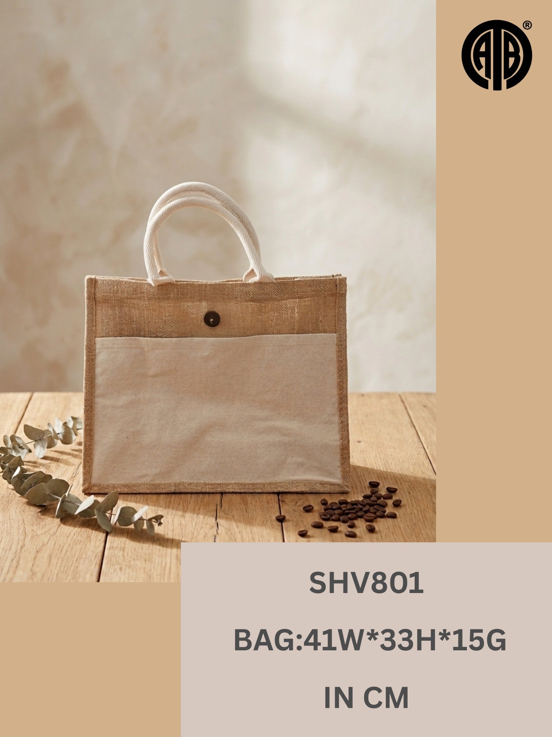 Jute Canvas Tote Bag SHV801